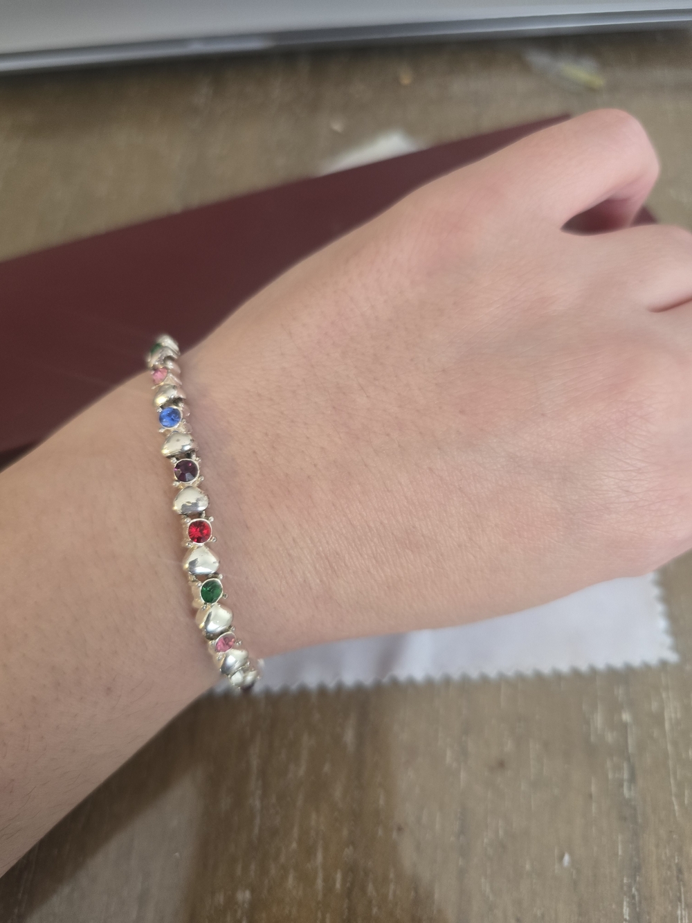 925 Sterling Silver Heart Link Bracelet